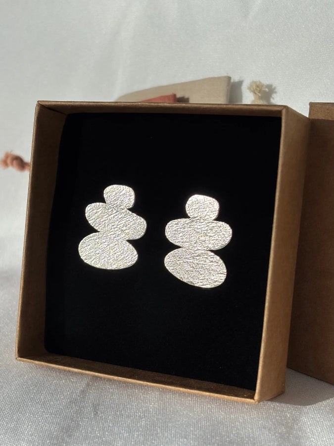Boucles d'oreilles roca argent aora bijoux zoom