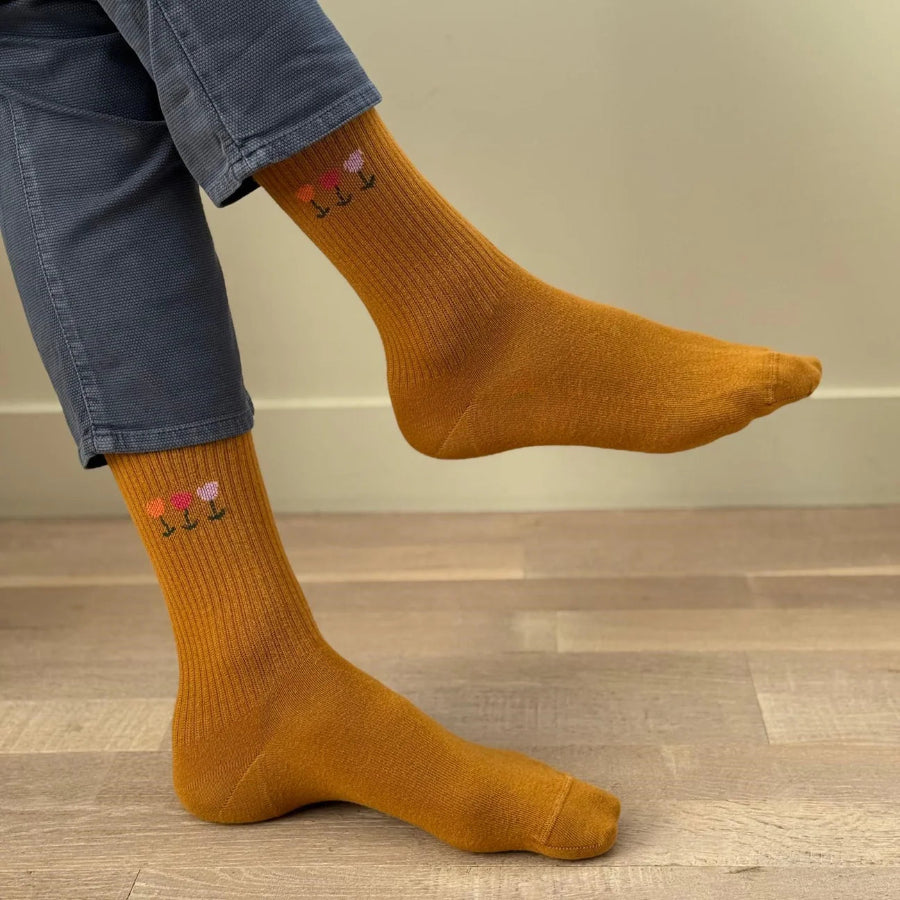Chaussettes coton aimé la tulipe maison causettes