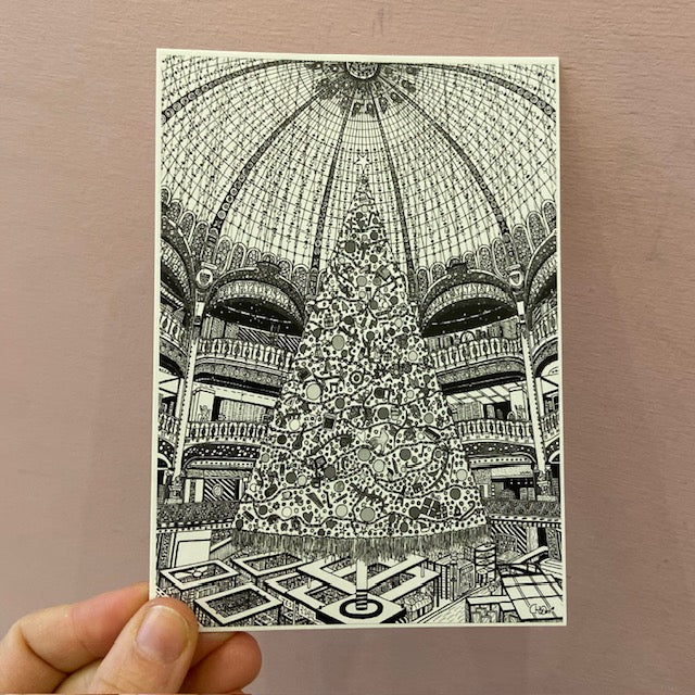 Carte postale paris - Noël aux Galléries Lafayette