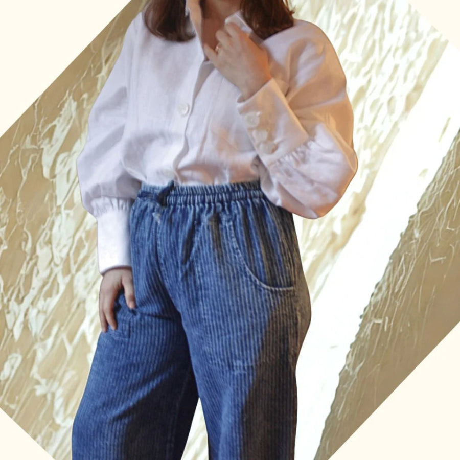 Pantalon indigo délavé