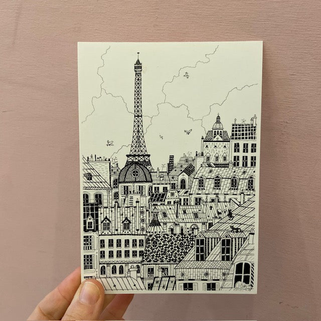 Carte postale paris - Toits parisiens et Tour Eiffel