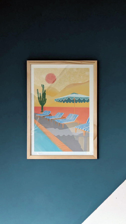 affiche estivale encadrée