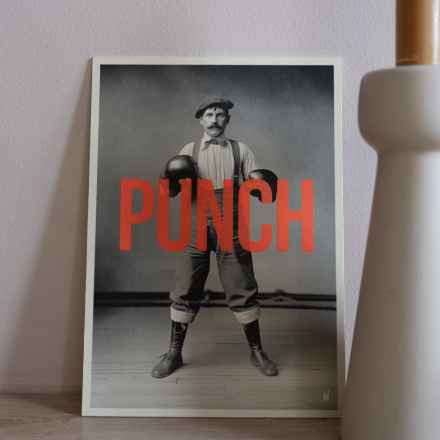 affiche punch kencre en carton bois