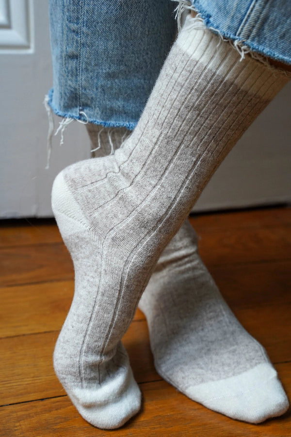 chaussettes klue femme laine sable