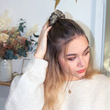 chouchou rayé bronze porté