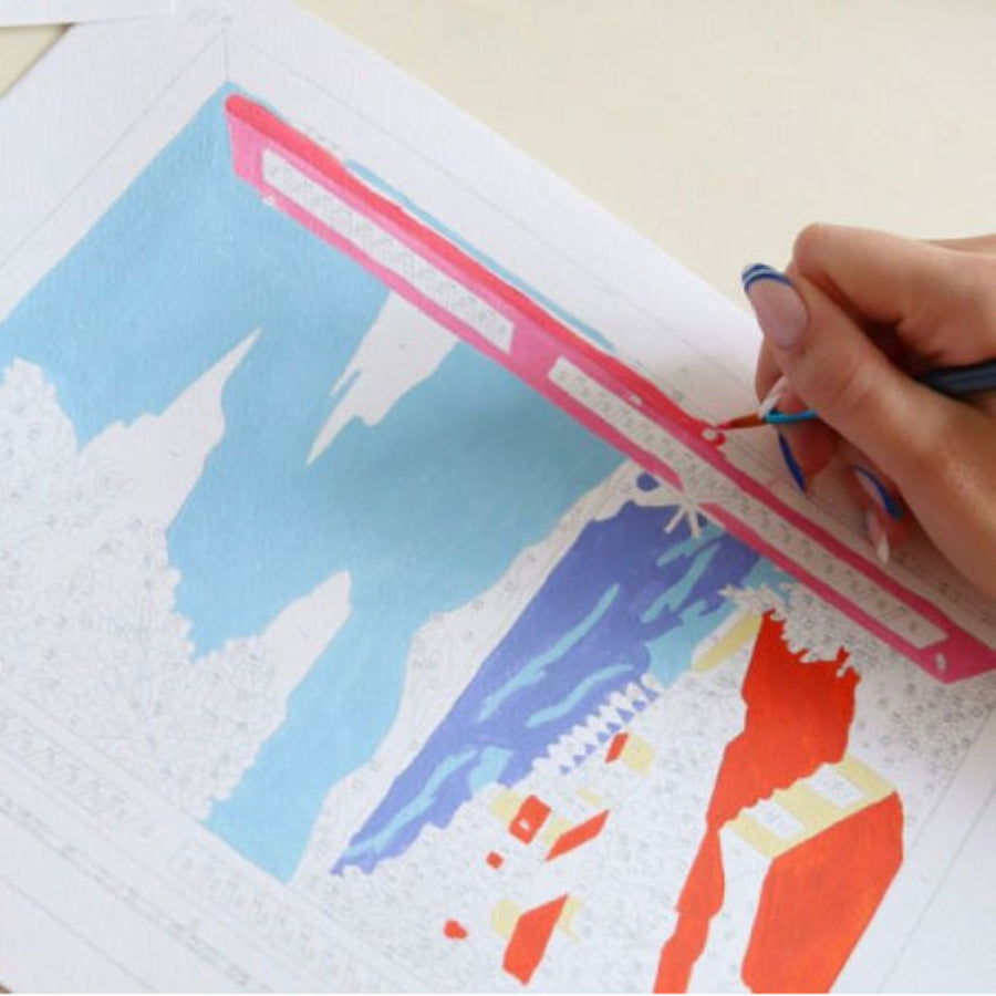 peinture au numéro fenêtre ouverte sur Naples