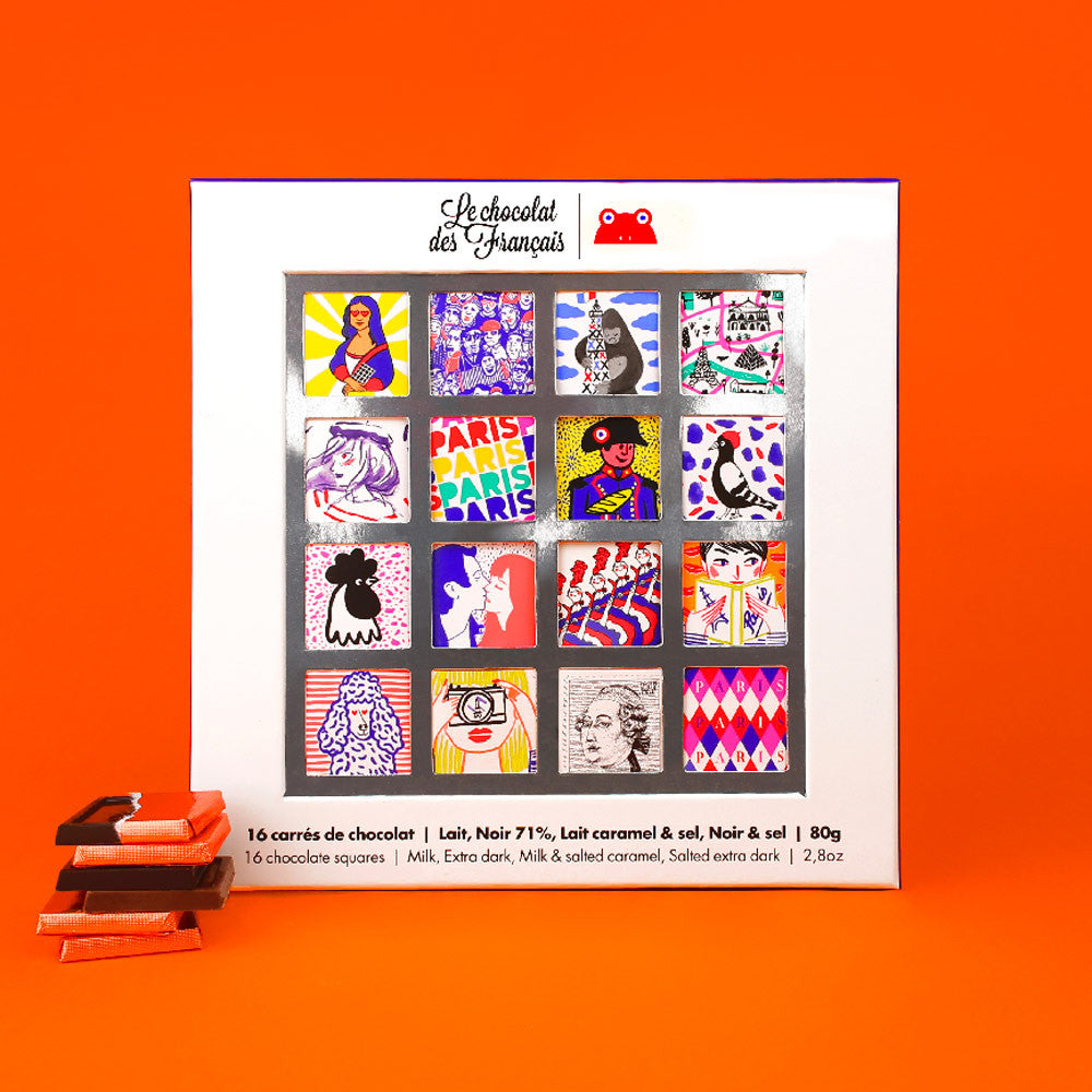 Coffret de 16 carrés de chocolat Bio - 4 recettes