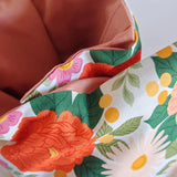 bouillotte sèche graines de lin couleur saumon motif fleuri