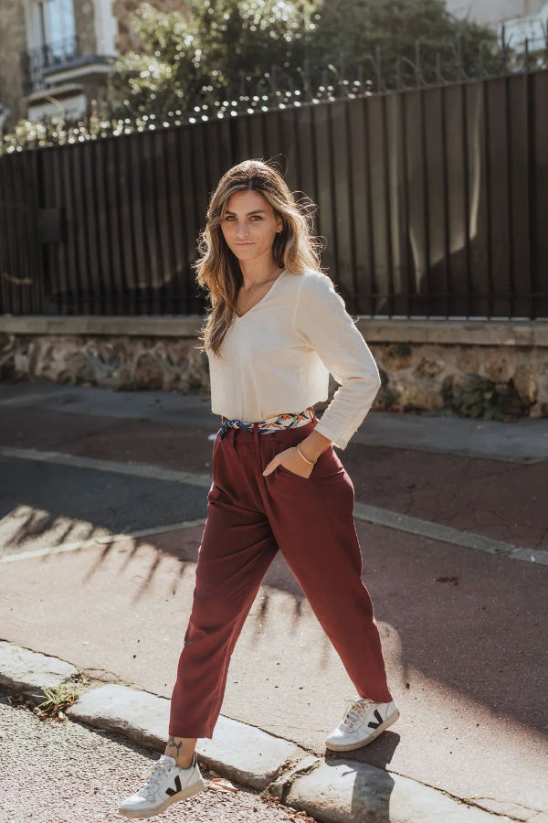 pantalon bordeaux made in france