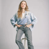 Sac banane en coton bio Hindbag couleur denim bleu