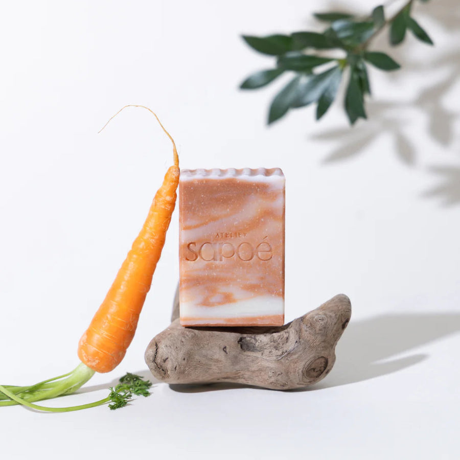 savon l'argile rouge et macérat de carotte