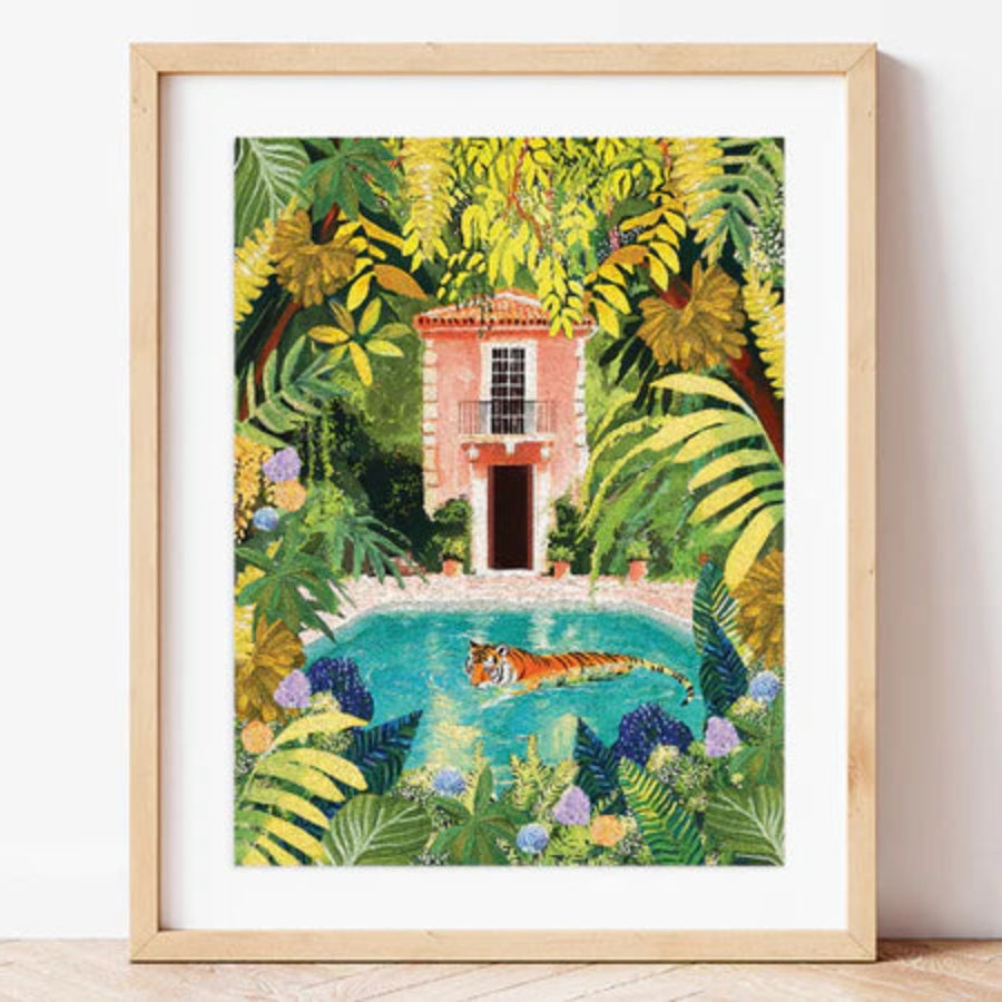 tableau tiger relaxing in my pool