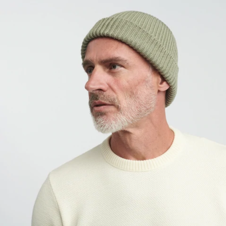 Bonnet laine mérinos mixte - Vert olive