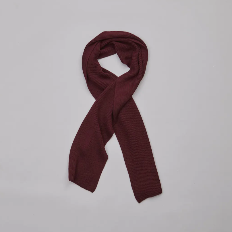 écharpe 100% laine mérinos prune