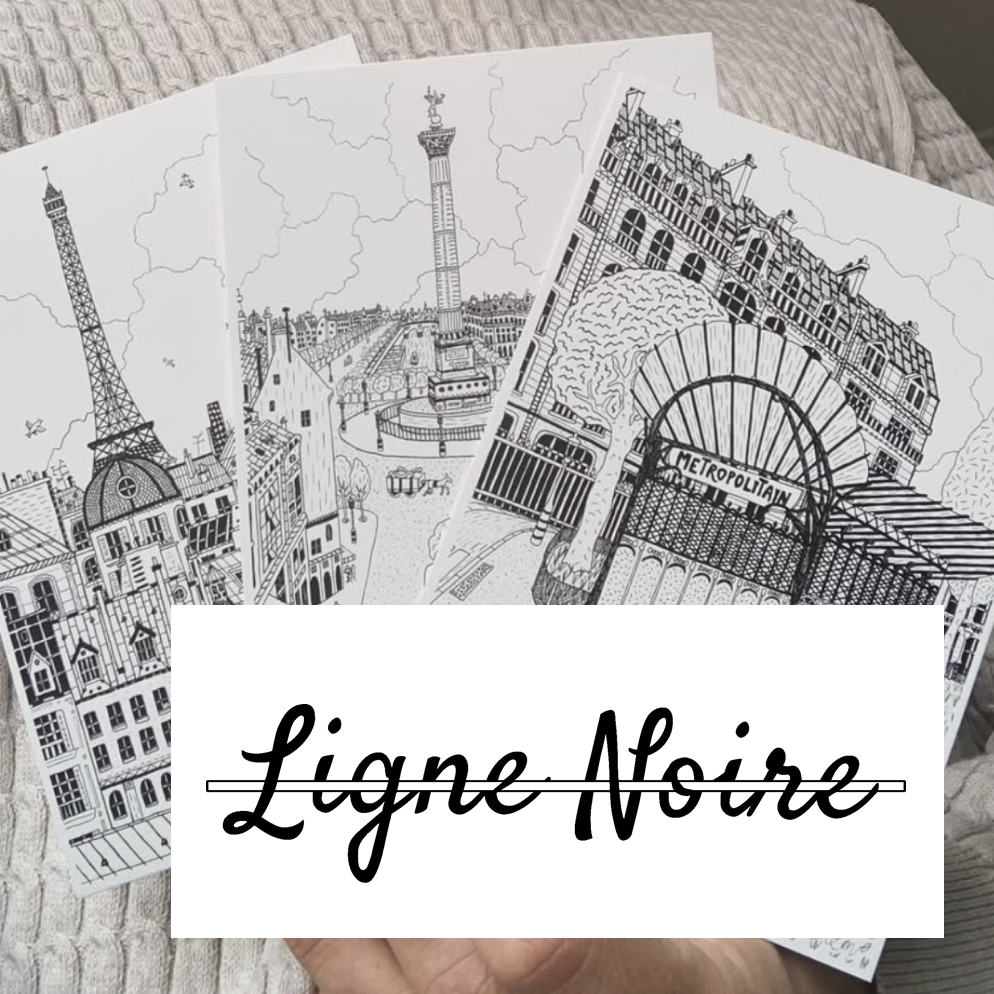 La ligne noire carte postale Paris