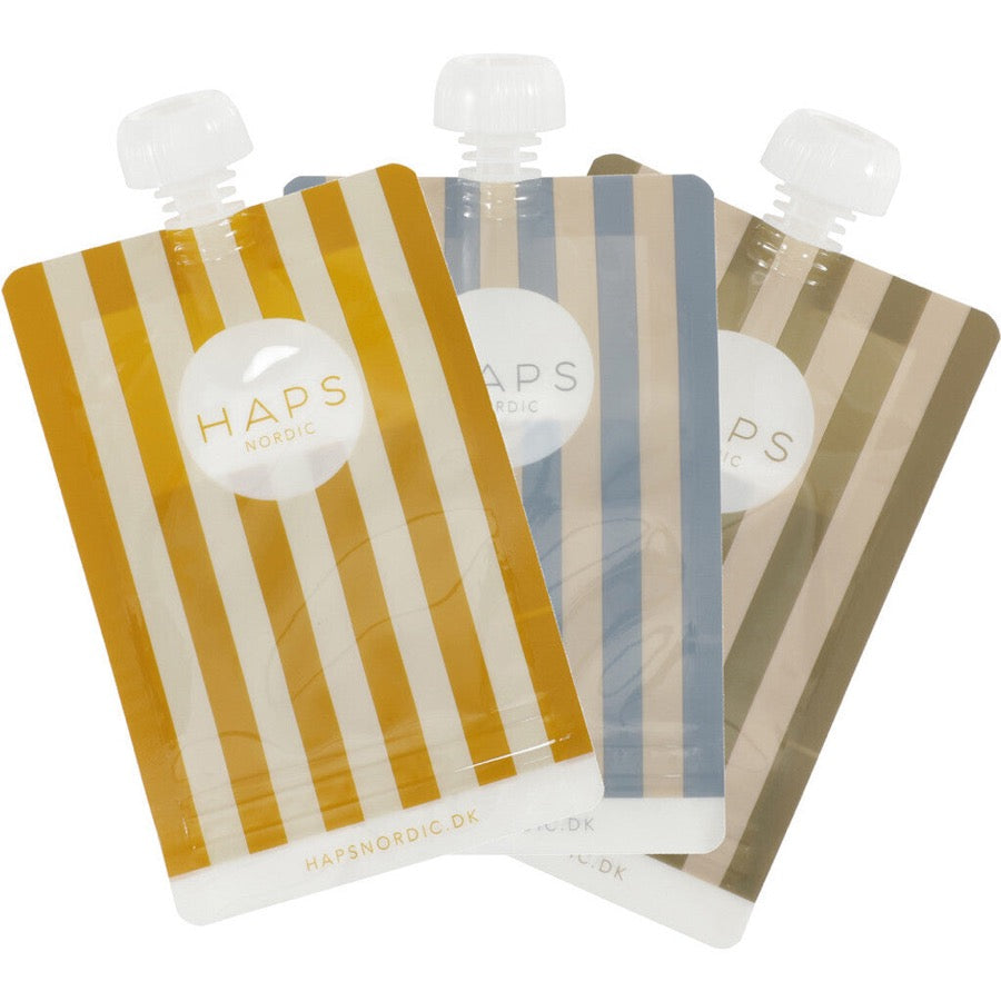 Lot de 3 gourdes pour bébé réutilisables Haps Nordic