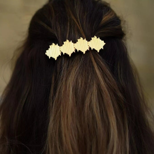 Barrette Giselle Losanges Structurés Dorés