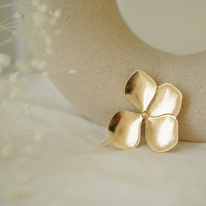 Barrette Julie Fleur Minimaliste Dorée