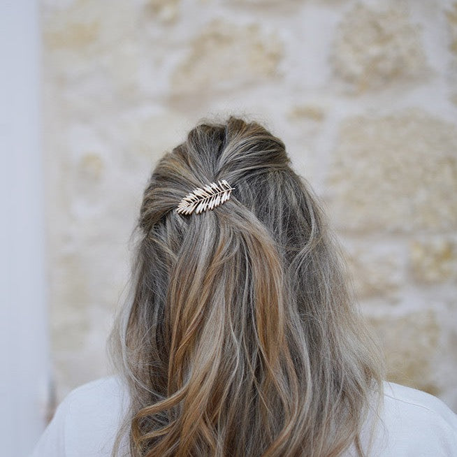 Barrette Leana Plume Dorée