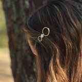 Barrette Neri Dorée Marbre Blanc