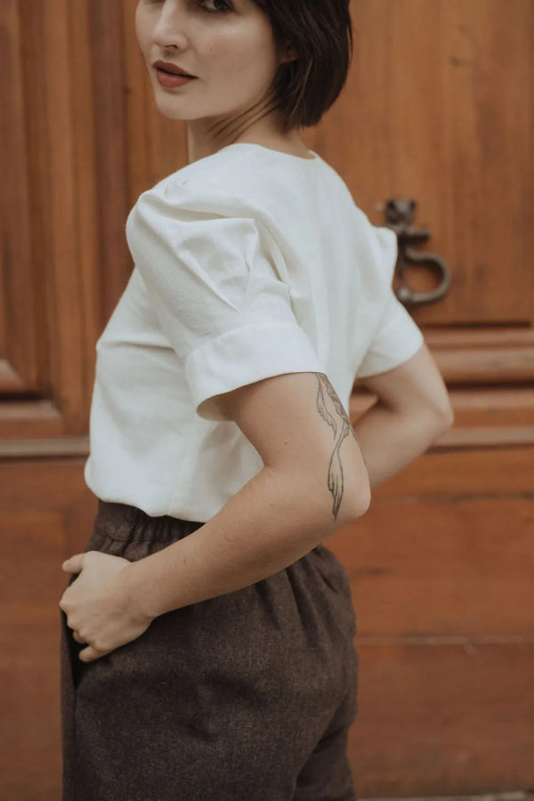 blouse praha blanche made in france