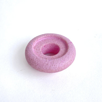 Bougeoir en coquilles d’œuf recyclées couleur framboise