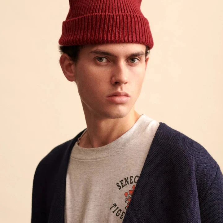 Bonnet 100% Mérinos Bordeaux