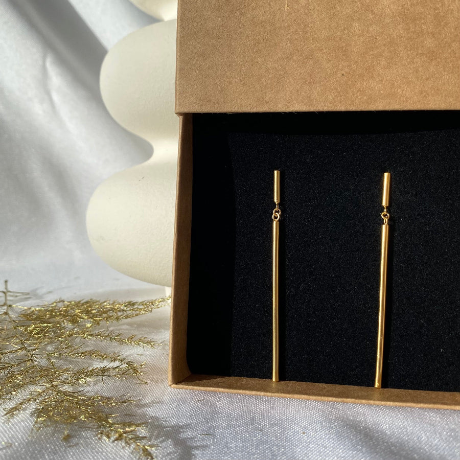 Boucles pendantes tiges doré - Aora bijoux