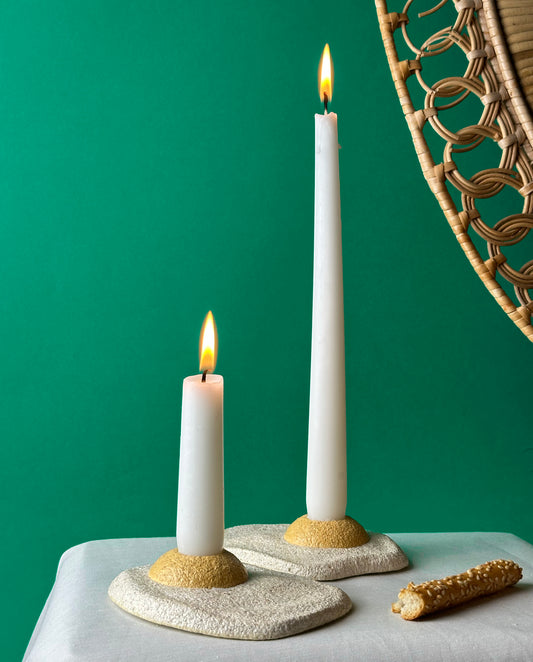 Bougeoir en coquille d'oeuf duo