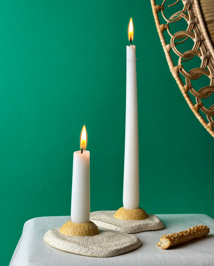 Bougeoir en coquille d'oeuf  duo