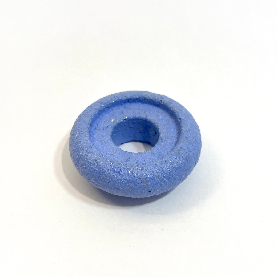 Bougeoir en coquilles d’œuf recyclées couleur bleu