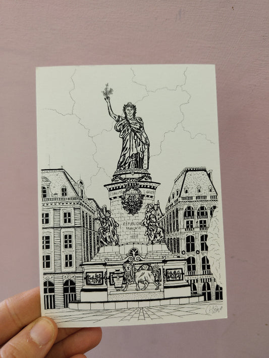 Carte postale paris - Place de la république