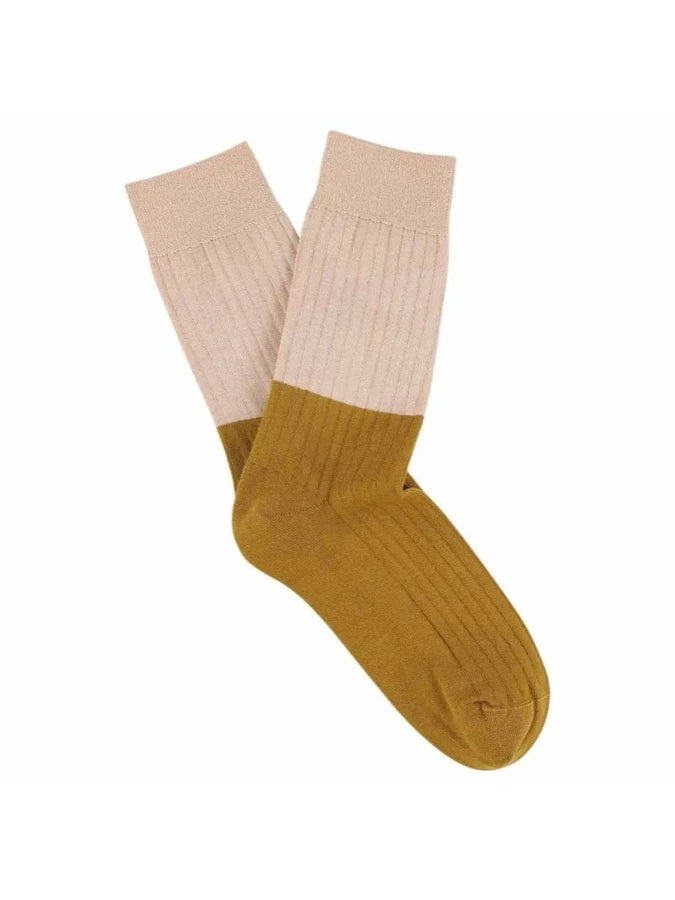 Chaussettes Femme - Color block Rose/Bronze