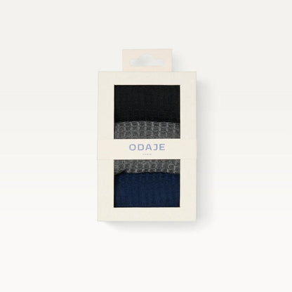 Chaussettes ODAJE Nid d'abeille - Noir gris marine