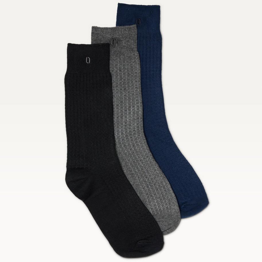 Chaussettes ODAJE Nid d'abeille - Noir gris marine