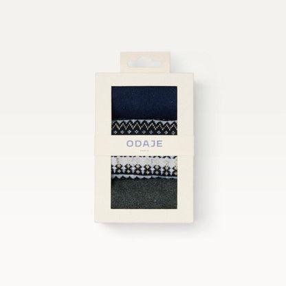 Chaussettes Odaje Rétro Montagne - Marine vert