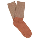 Chaussettes Femme - Color block lurex Doré/Arabian Spice