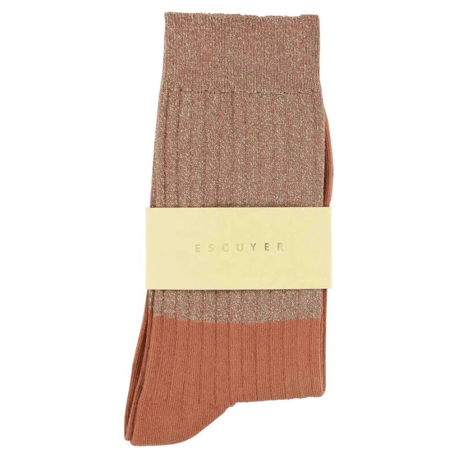Chaussettes Femme - Color block lurex Doré/Arabian Spice