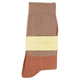 Chaussettes Femme - Color block lurex Doré/Arabian Spice