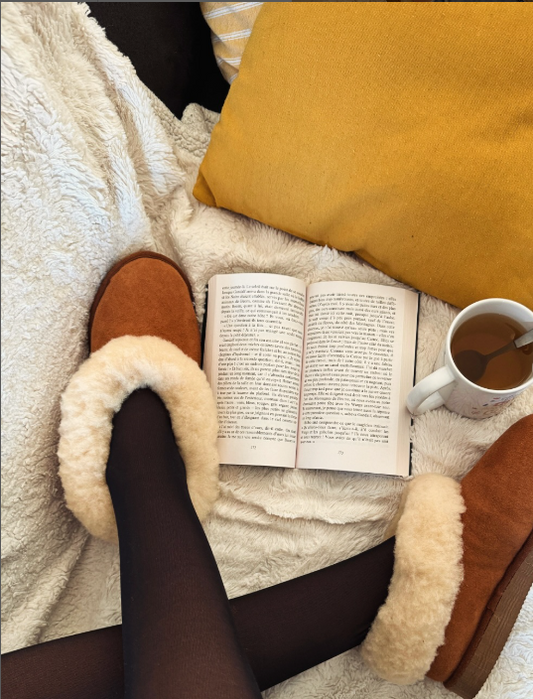 Chausson en laine de mouton cocooning