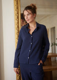 Chemise de pyjama en gaze de coton bio DAPHNÉ BLEU