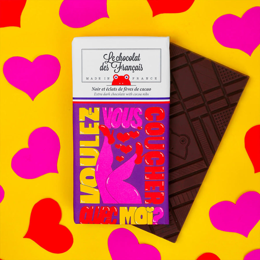 Tablette de chocolat noir Bio & éclats de fèves de cacao