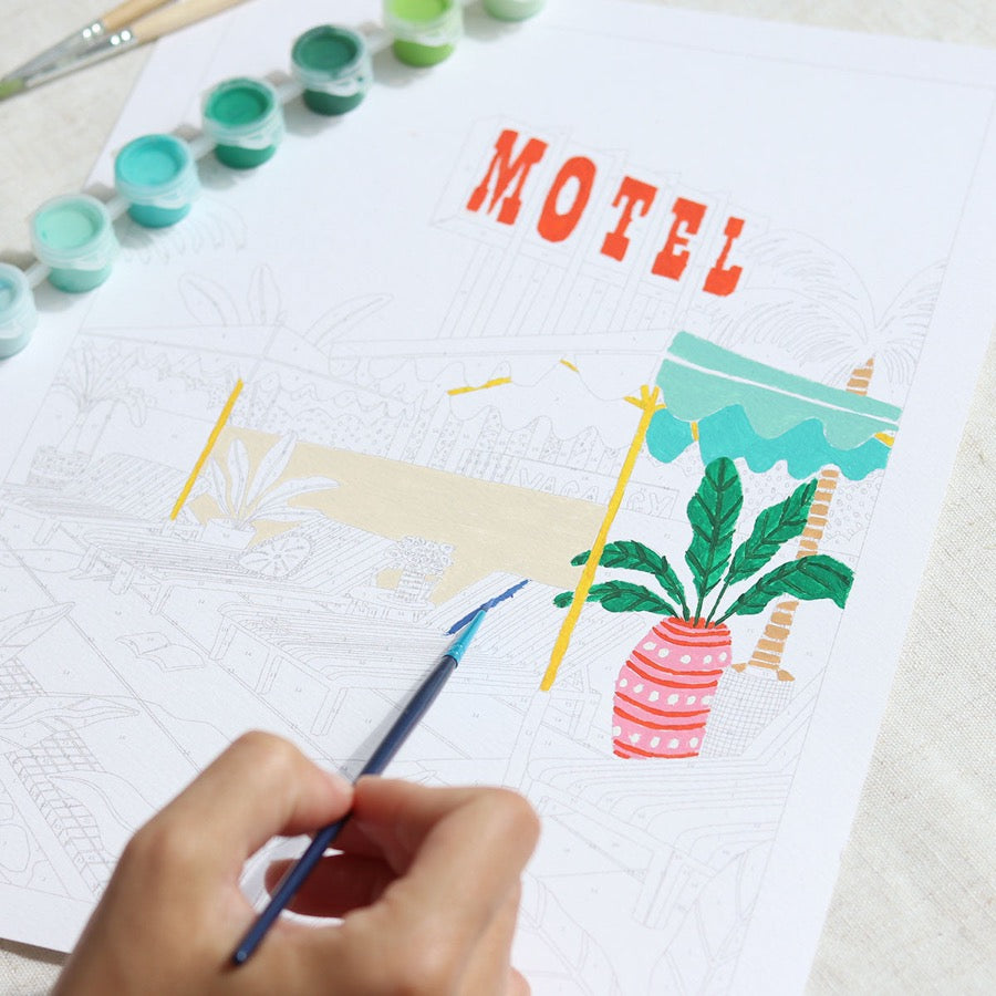 Coffret peinture au numéro - The Motel Pool par Jessica Smith