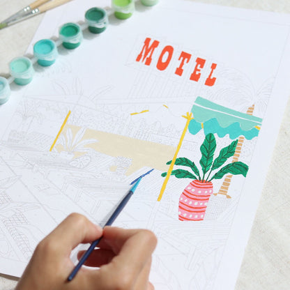 Coffret peinture au numéro - The Motel Pool par Jessica Smith