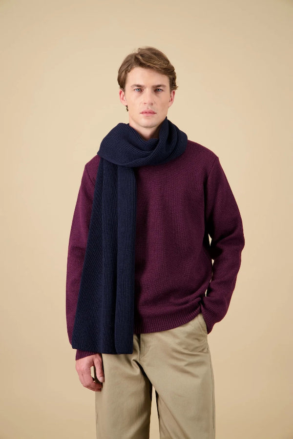 Echarpe 100% merinos marine