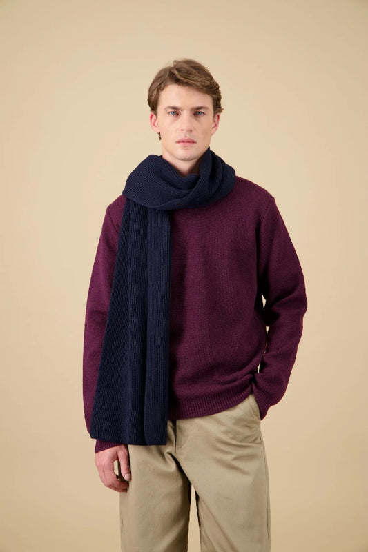 Echarpe 100% merinos marine
