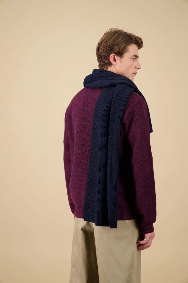 Echarpe 100% laine merinos marine