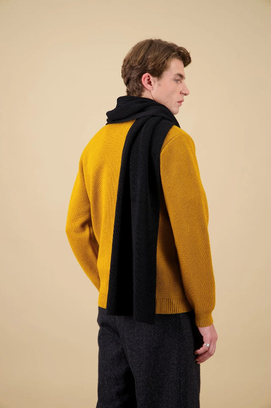Echarpe 100% laine merinos noir