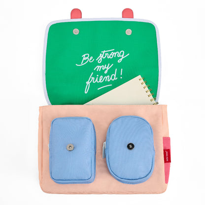 cartable mini indiana ouvert hello hossy