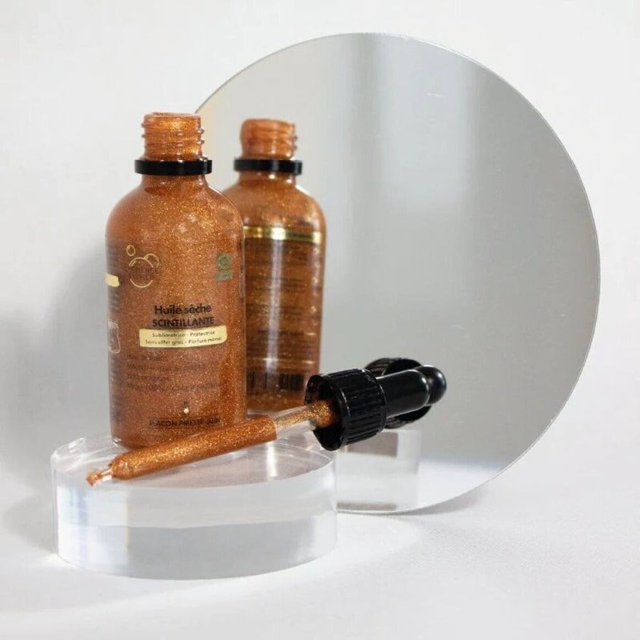 Huile sèche scintillante